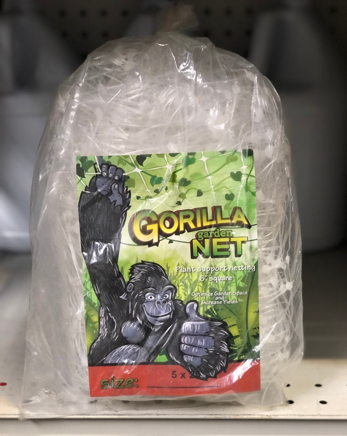 Gorilla Garden TRELLIS NETTING 5'x25' w/ 6" Squares