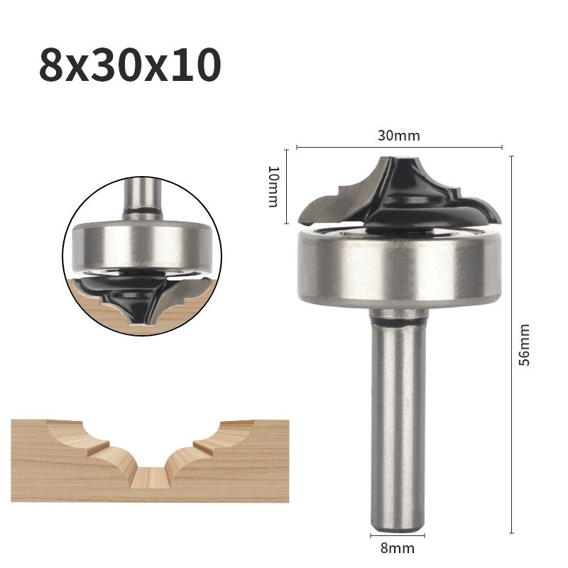 Alloy-Tipped 8x10x10mm For CNC Router Bit for MDF and Laminate Cutting