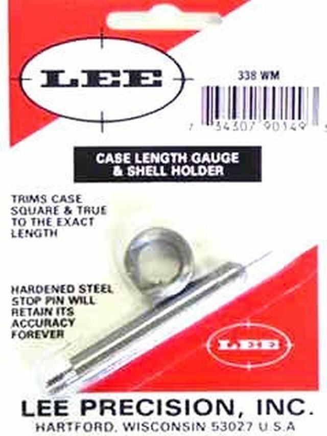 90149 LEE CASE LENGTH GAUGE & SHELLHOLDER - 338 Winchester Mag - NEW - FREE SHIP