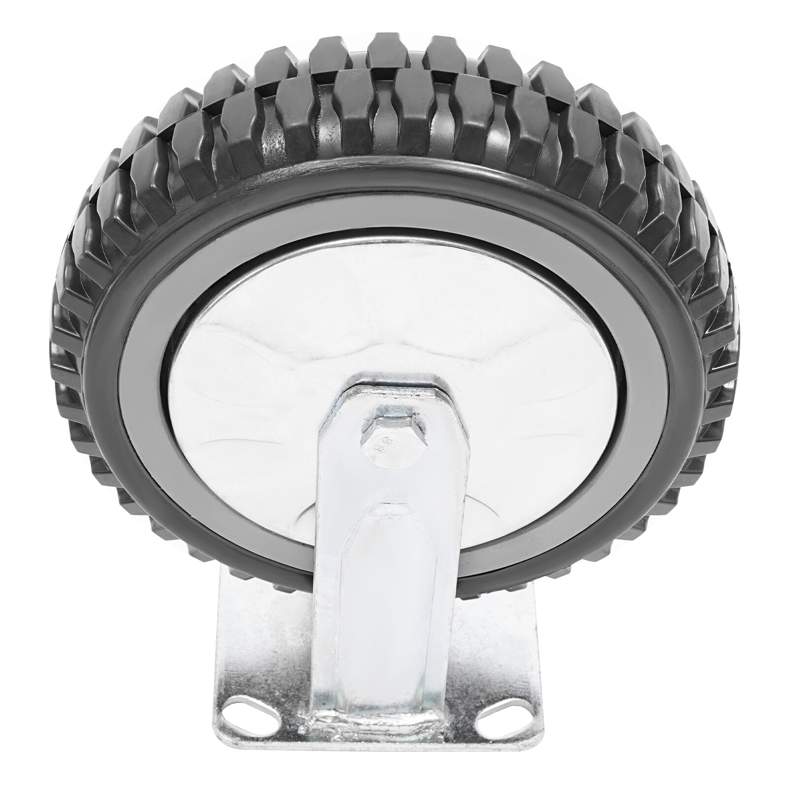 4PCS 8 Inch Dustproof Handling Wheels Fixed+Brake Heavy Duty Solid Caster Wheels