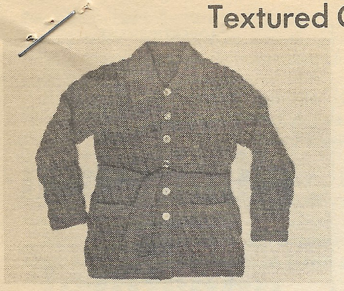 vintage, Lady's Textured Cardigan crochet pattern instructions