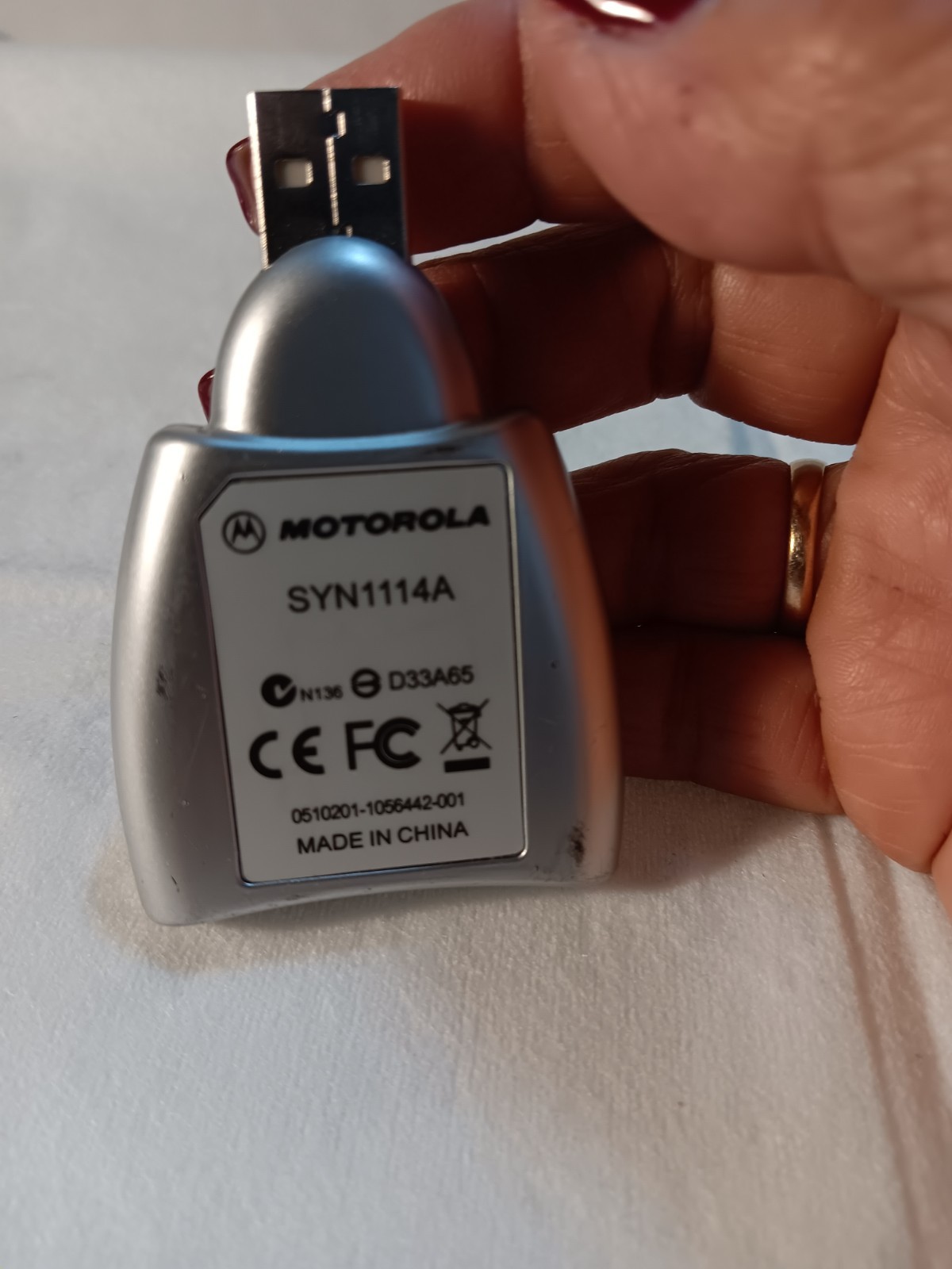 Motorola SYN1114A USB Secure Digital SD Memory Card Reader Adapter Silver Tested