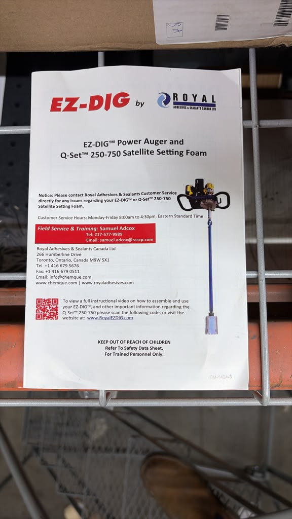 EZ-Dig By Royal Power Auger and Q-Set , 250-750 Satellite Setting Foam