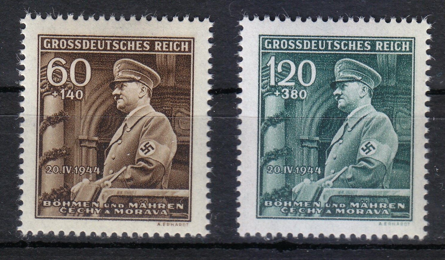 Bohemia & Moravia 1944 MNH Mi 136-137 Sc B25-B26 Adolf Hitler **