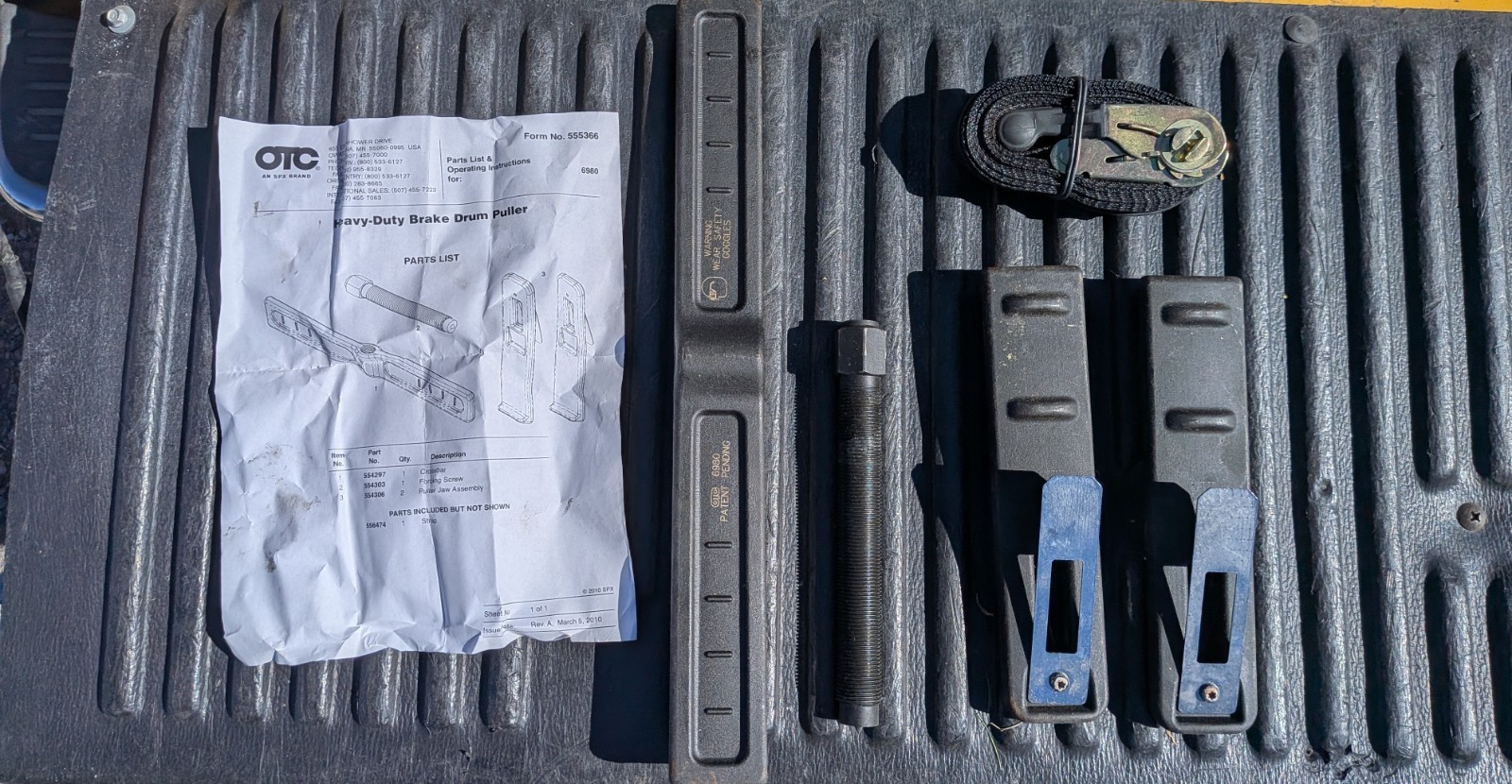 OTC 6980 Heavy Duty Brake Drum Puller Set - Complete with Manual 7-Ton