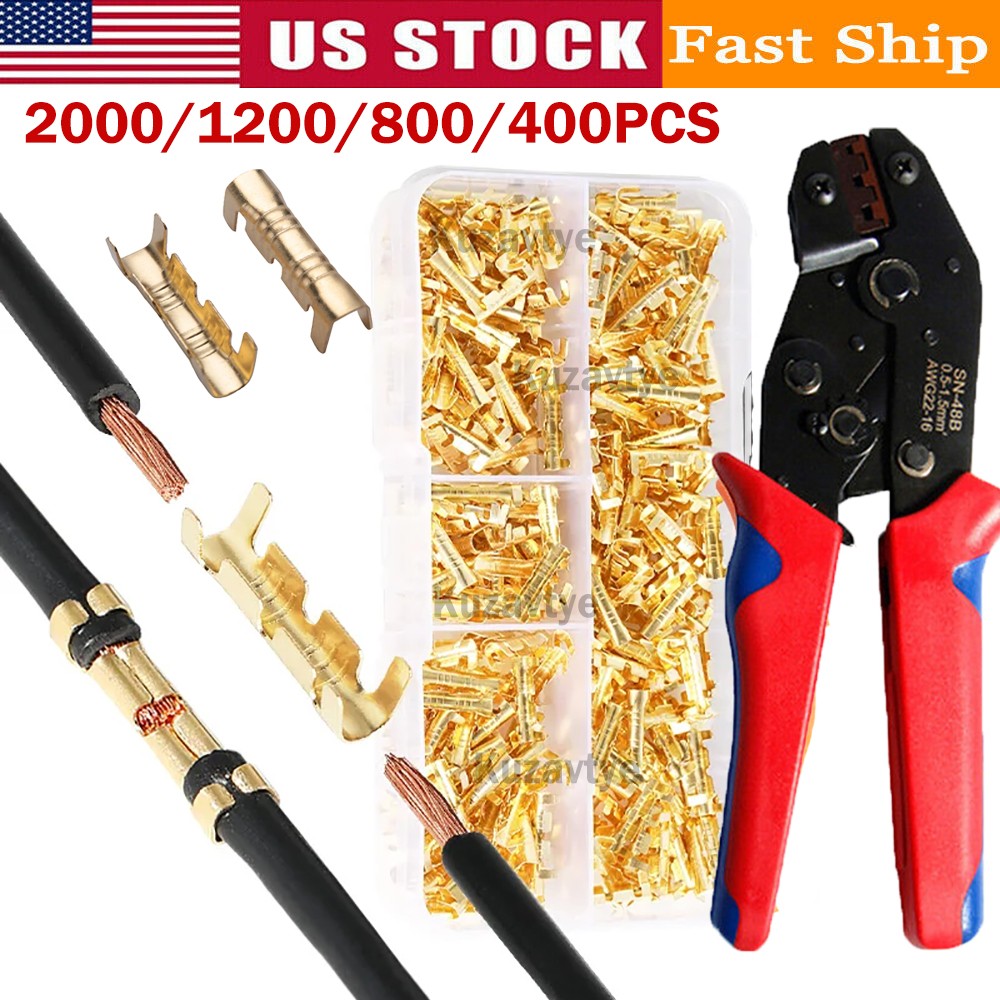 2000PCS U-shaped Electrical Connectors Tab Cold Insert Wire Small Ceeth Terminal