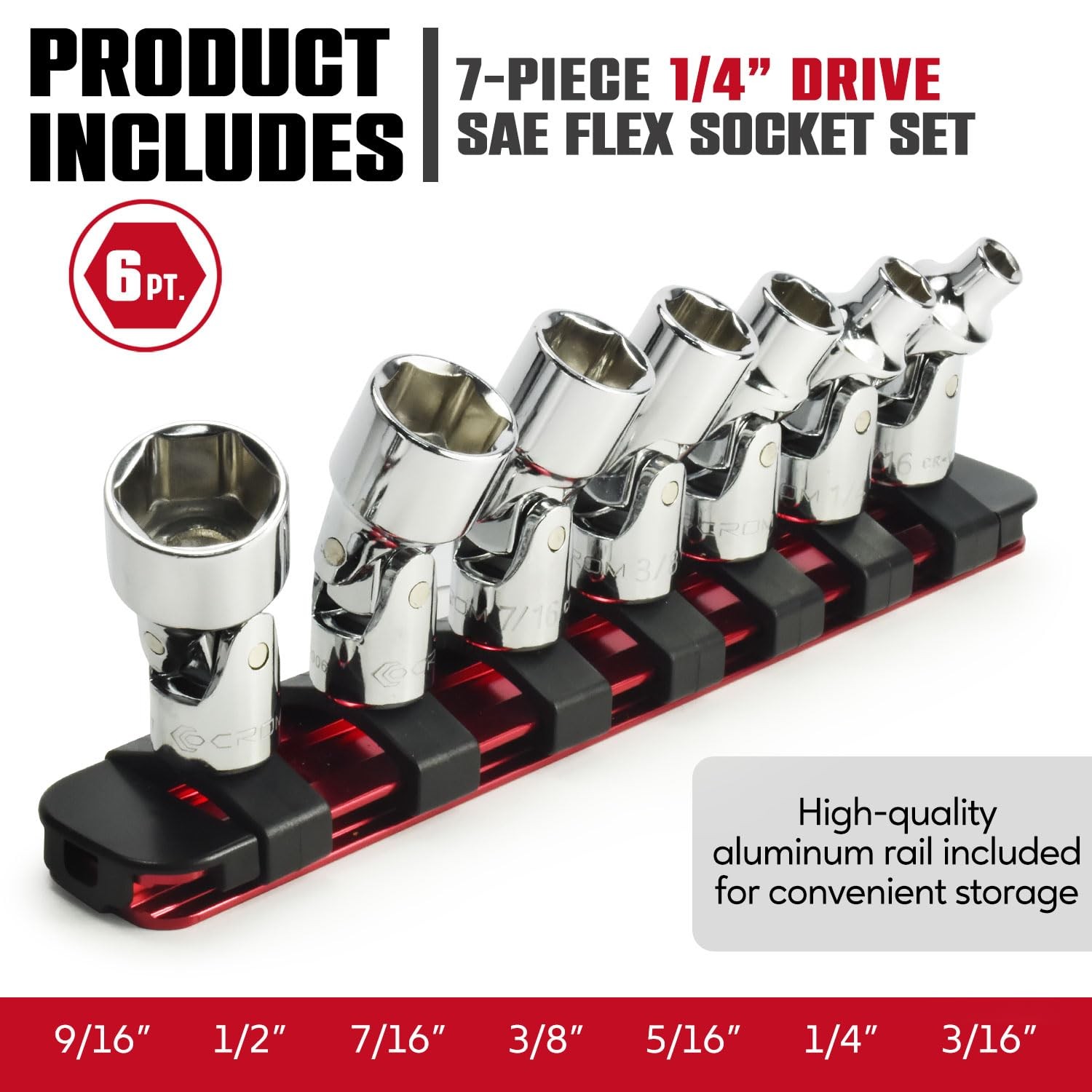 Universal Flex Socket Set 6point Swivel Socket Set Swivel Joint For Easier Acces