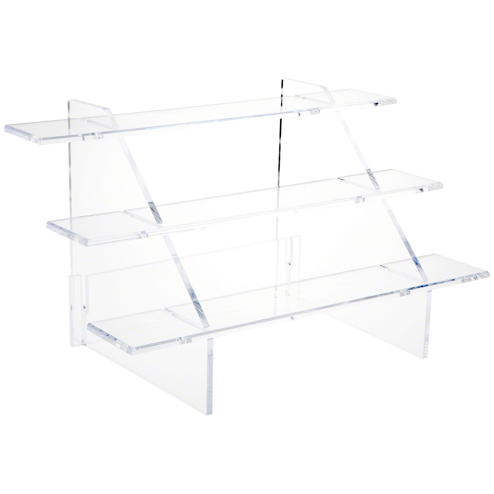 Plymor Clear Acrylic Interlocking Stair Display, 13"H x 22"W x 13"D (3/8" thick)
