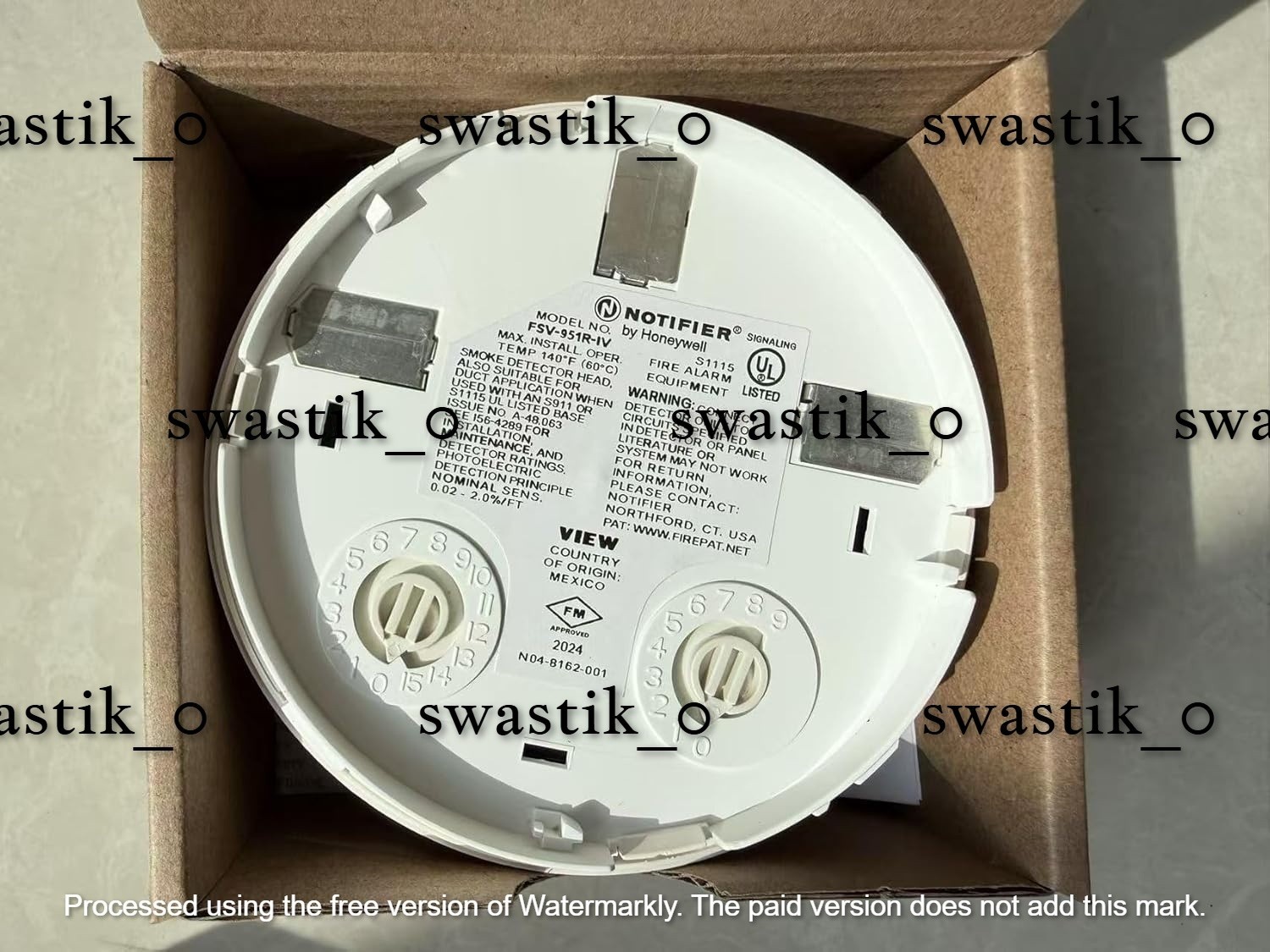 Notifier FSV-951R-IV Photoelectric Smoke Detector Head Only White Fire Alarm