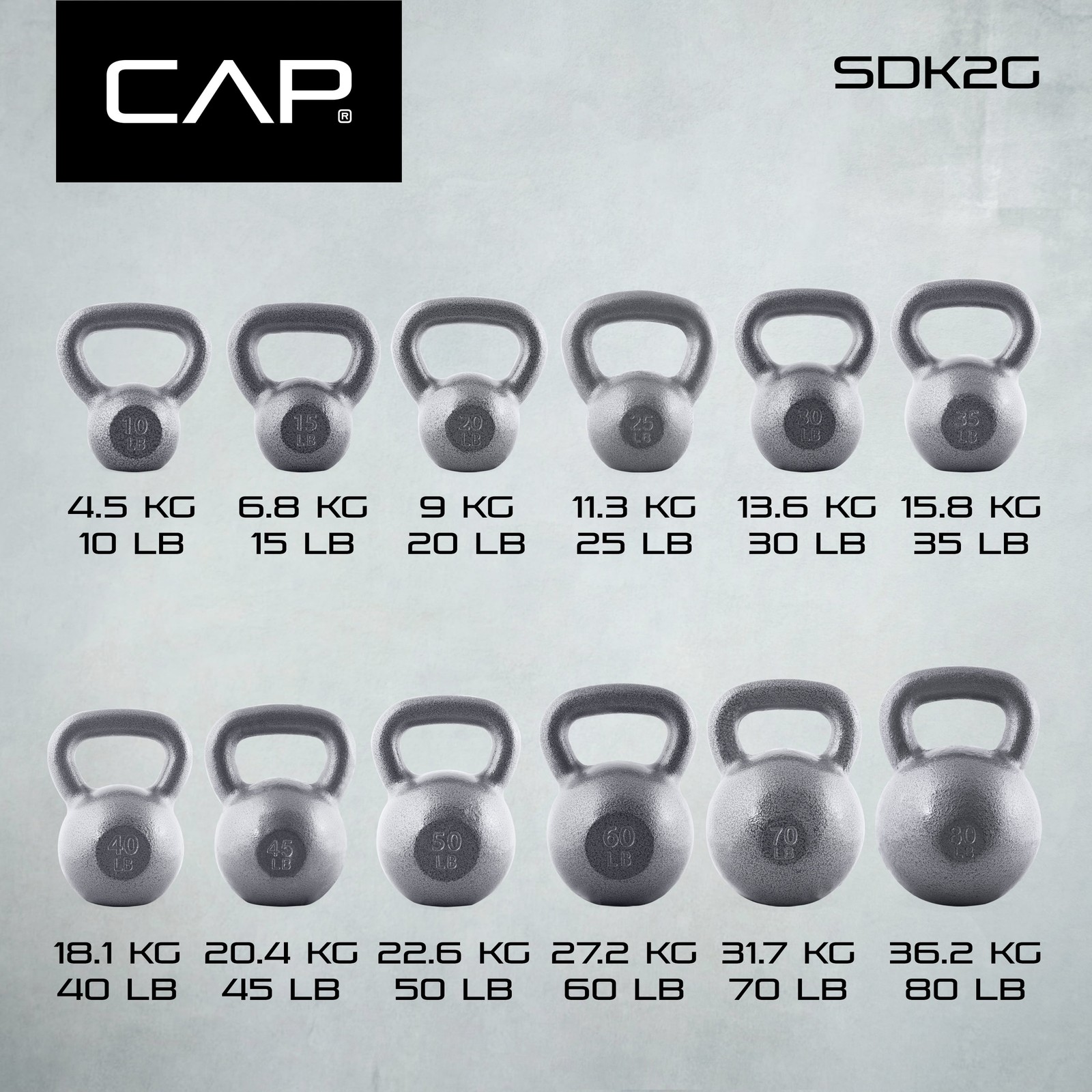 CAP Barbell 15lb Cast Iron Kettlebell, Single
