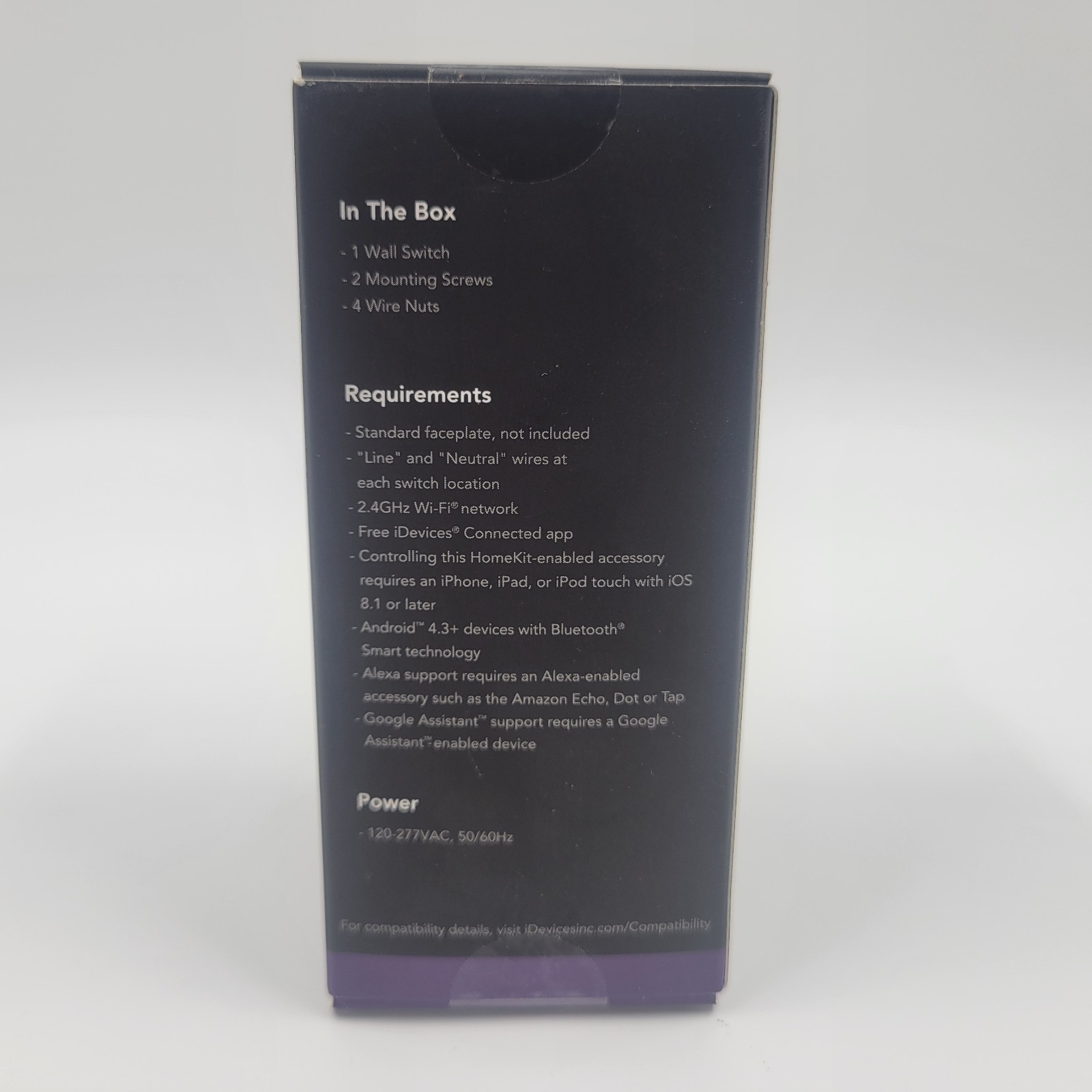 New - iDevices HS-IDEV008HW WiFi Enabled In-Wall Smart Light Switch Single Pole