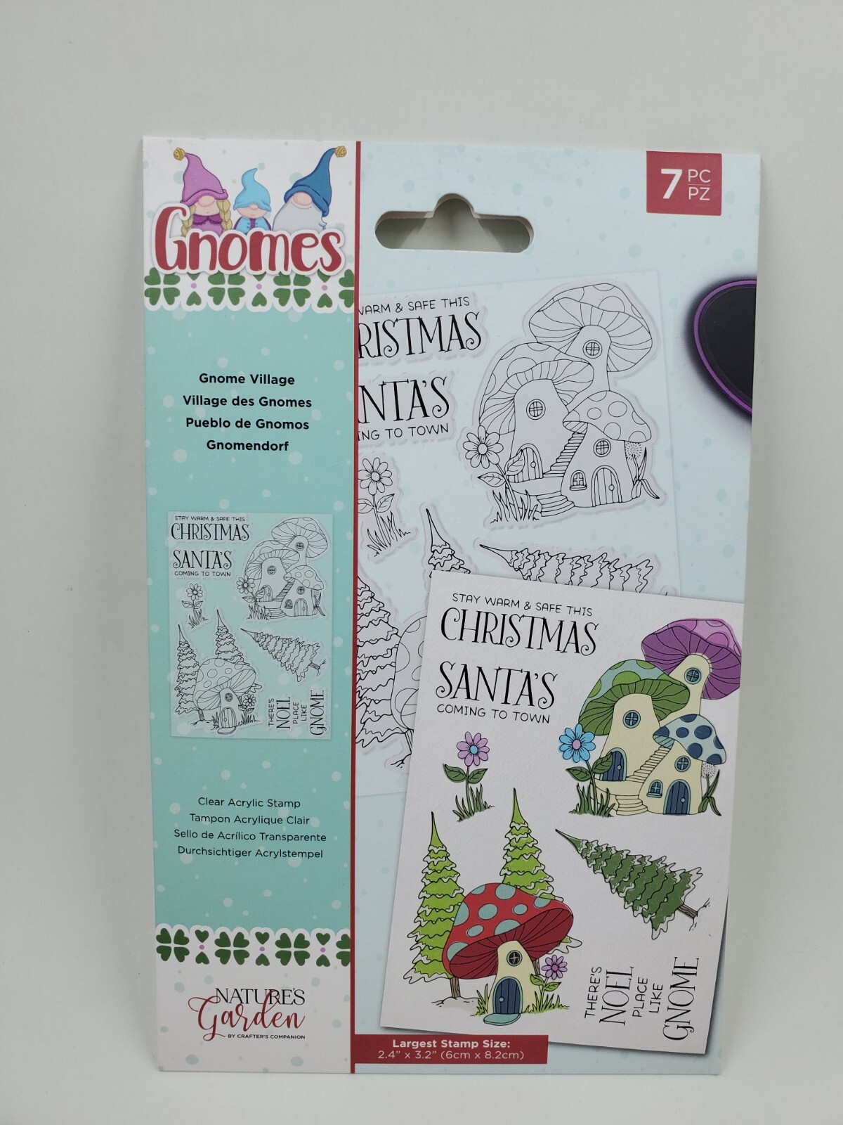 CCH3 Crafters Companion Gnomes Gnome Village 7pc stamp set New