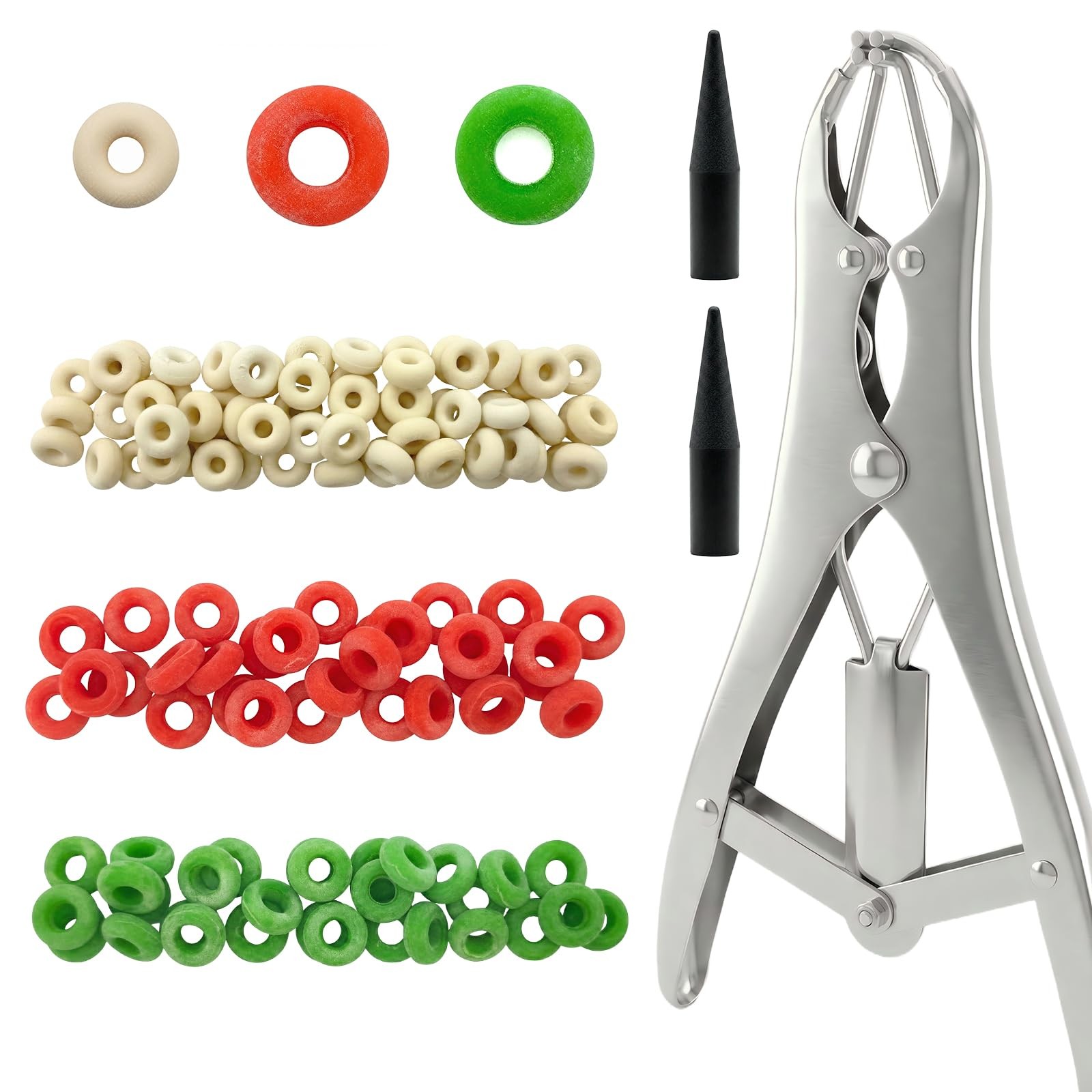 Goat Banding Kit, Livestock Castration Bander with Stainless Steel Expander Plie