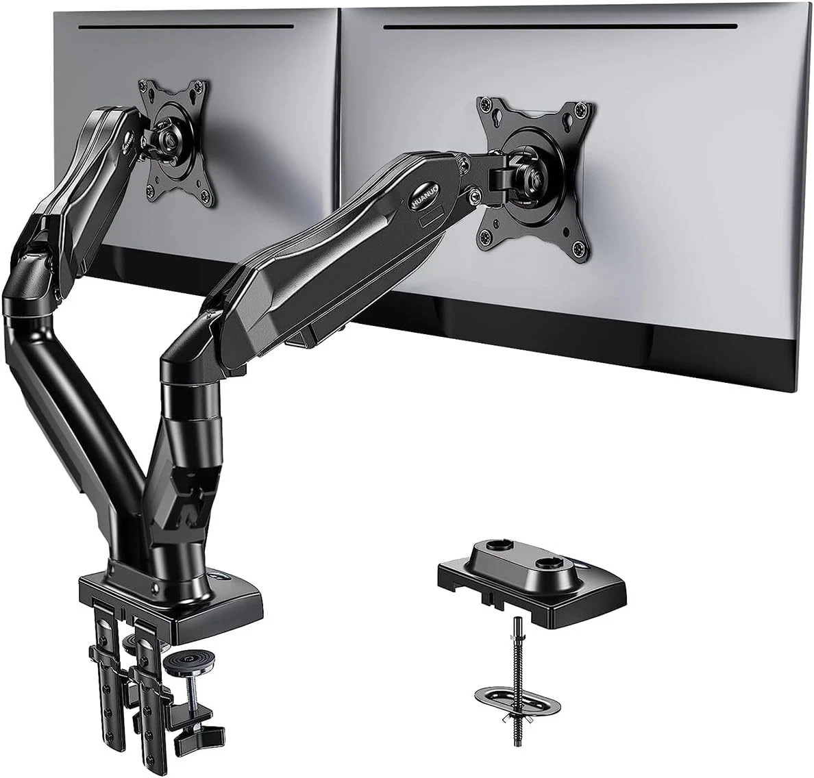 HUANUO Dual Monitor Stand - Full Adjustable Monitor Desk Mount Swivel New in box