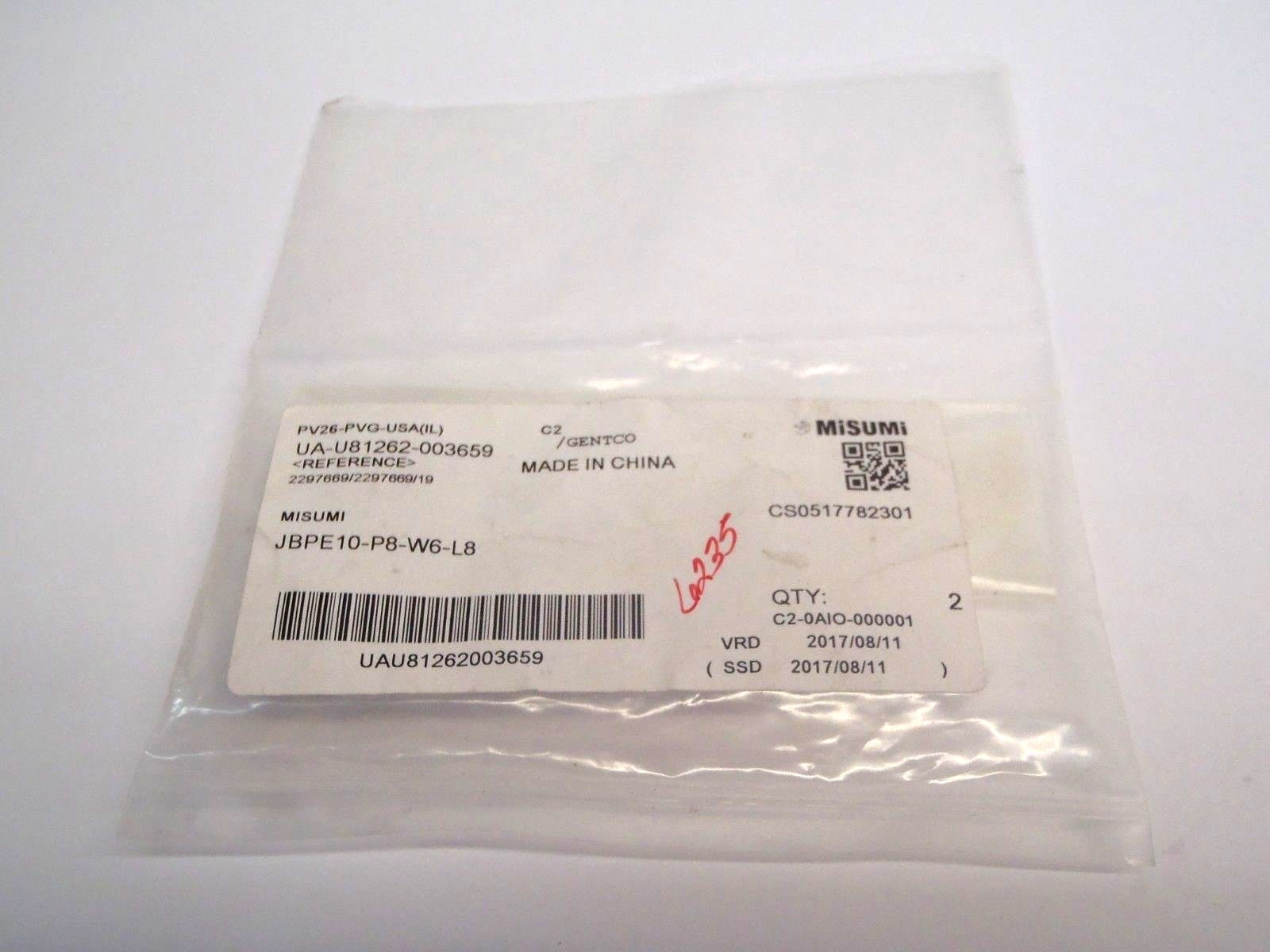 Misumi JBPE10-P8-W6-L8 Bushings For Locating Pins LOT OF 2