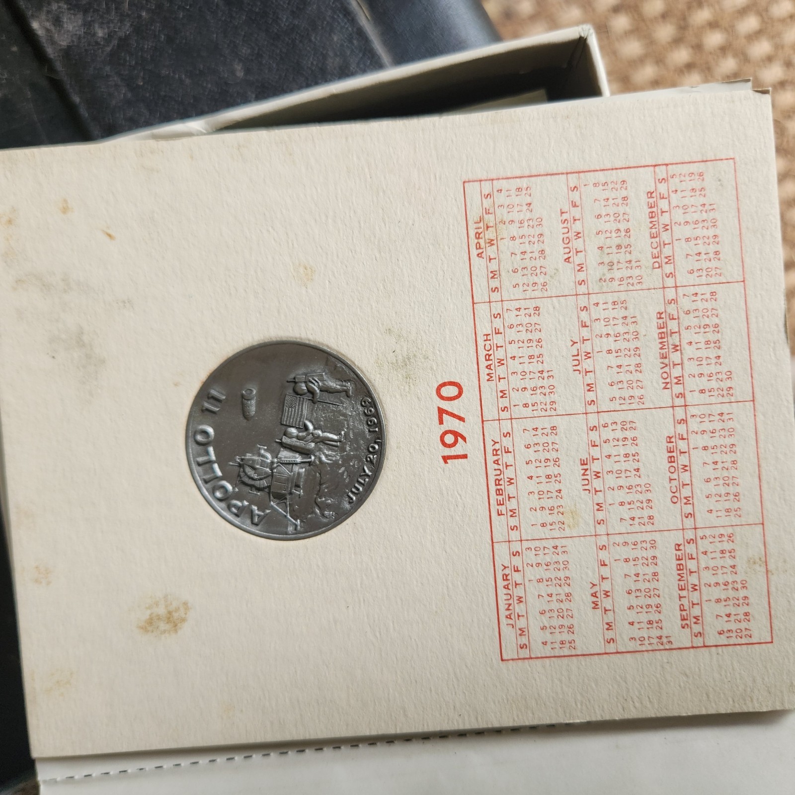 1969 Apollo 11 coin in 1970 calender