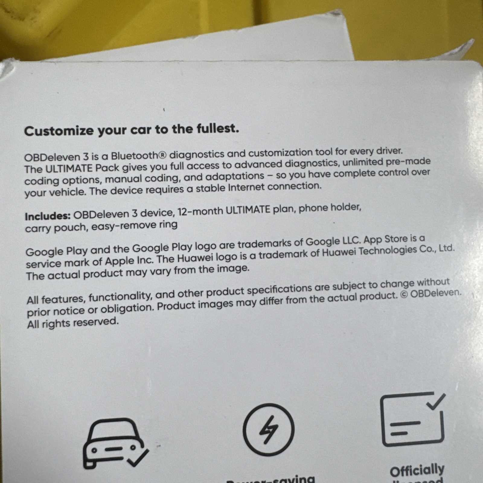 OBDELEVEN 3 ULTIMATE PACK BLUETOOTH DIAGNOSTICS AND CUSTOMIZATION FOR DRIVERS