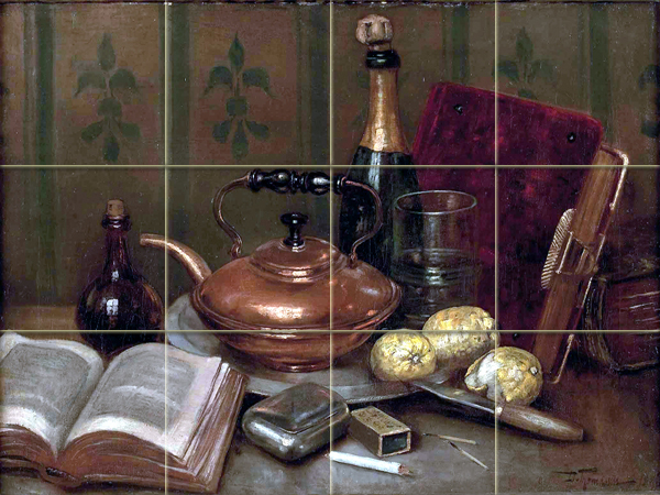 Art Wine Book Thomassin Stilleben Mural Ceramic Backsplash Bath Tile #2071