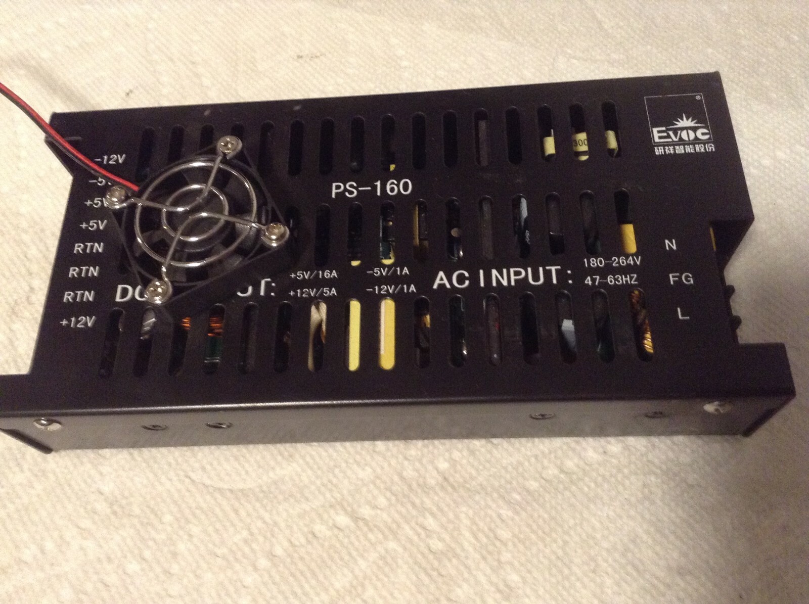 EVDC PS-160 Power Supply 12,5,-5,-12,VDC