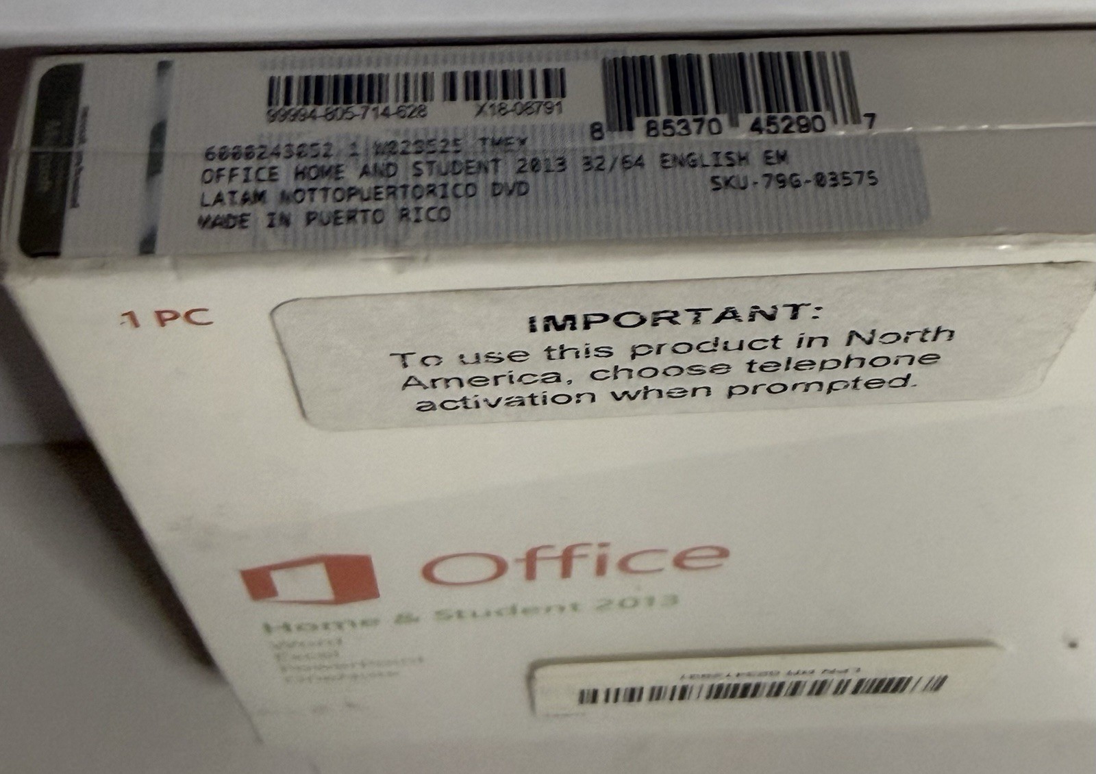 Microsoft Office Home & Student 2013 1 PC Sealed Retail Box Word Excel