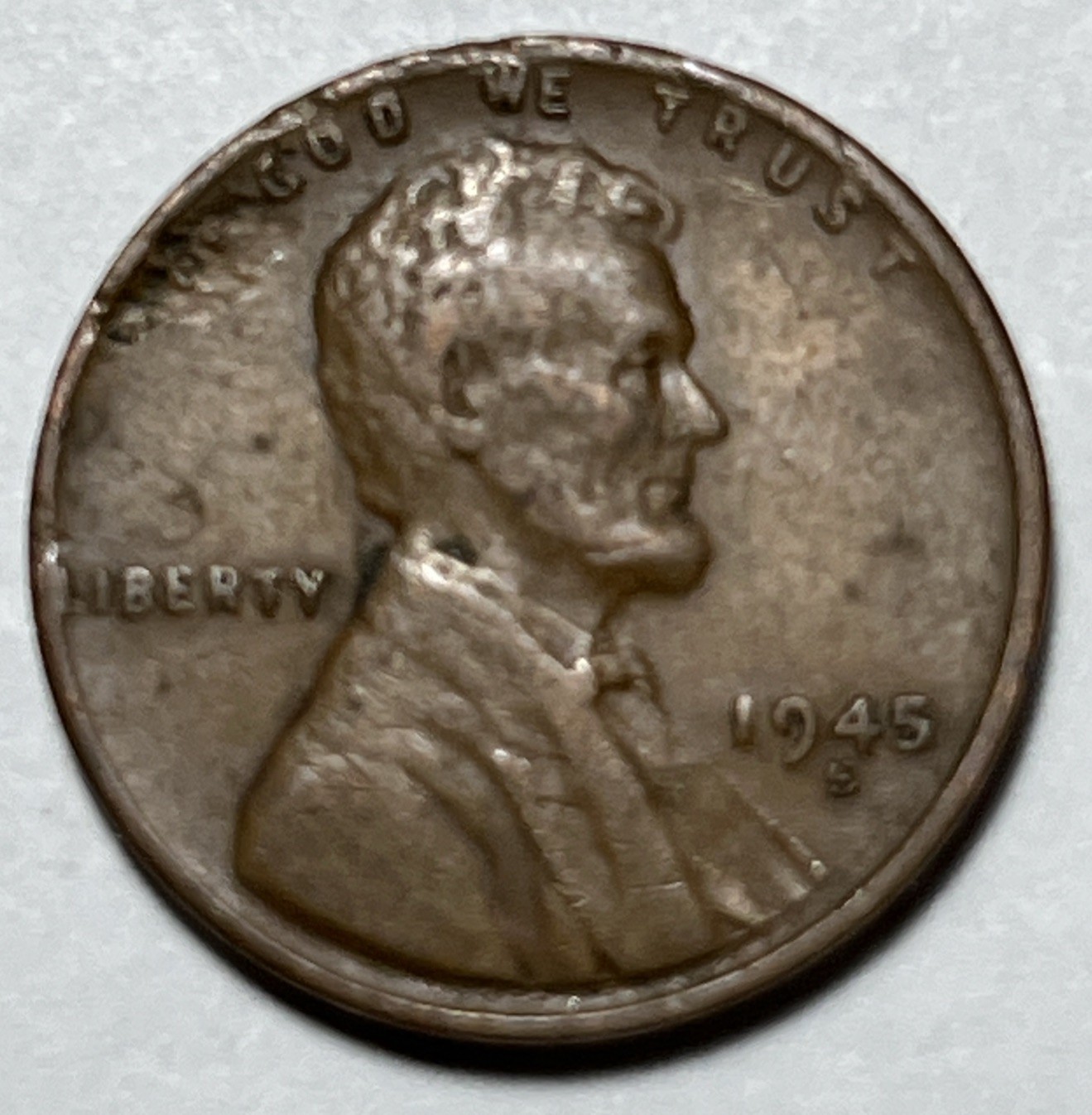 1945 S Wheat Penny Errors Major Strike Through Both Sides