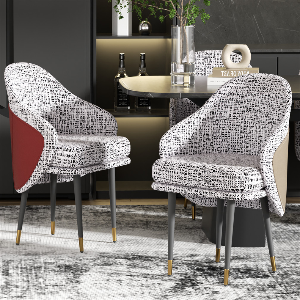 2PCS Soft Wider Dining Chairs Kitchen Dining Room Armchairs Thick Sponge Padded