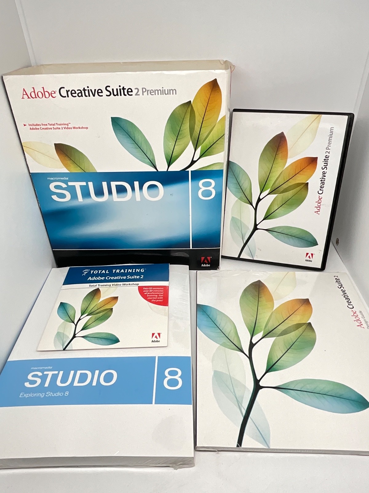 NEW Adobe Creative Suite 2 Premium + Macromedia Studio 8 w/Total Training Video