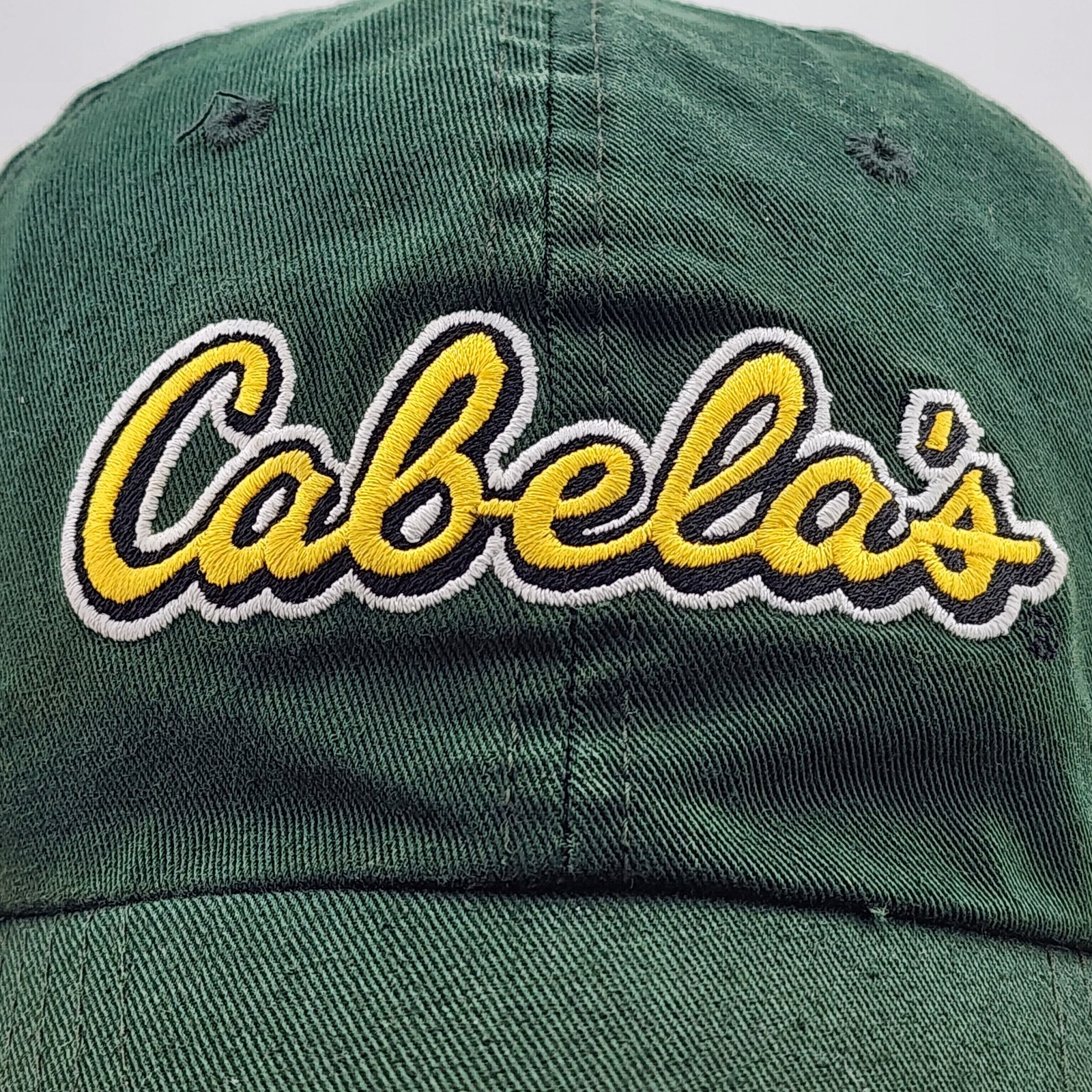 Cabela's Hat, Green, Cabelas Script Dap Cap, Unstructured, Cotton, Strapback