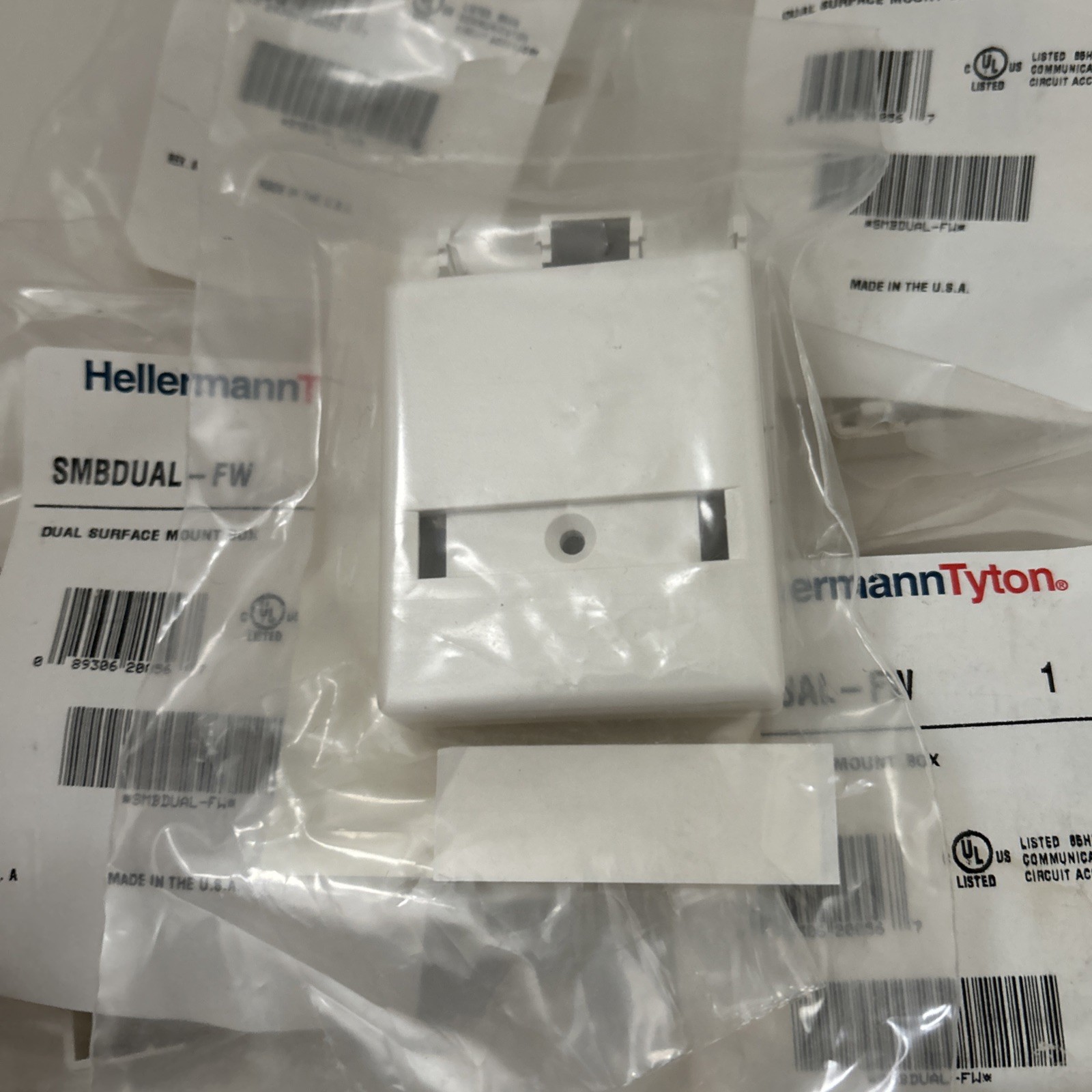 5 Pack Dual Surface Mount Box HellermannTyton SMBDuAL-FW