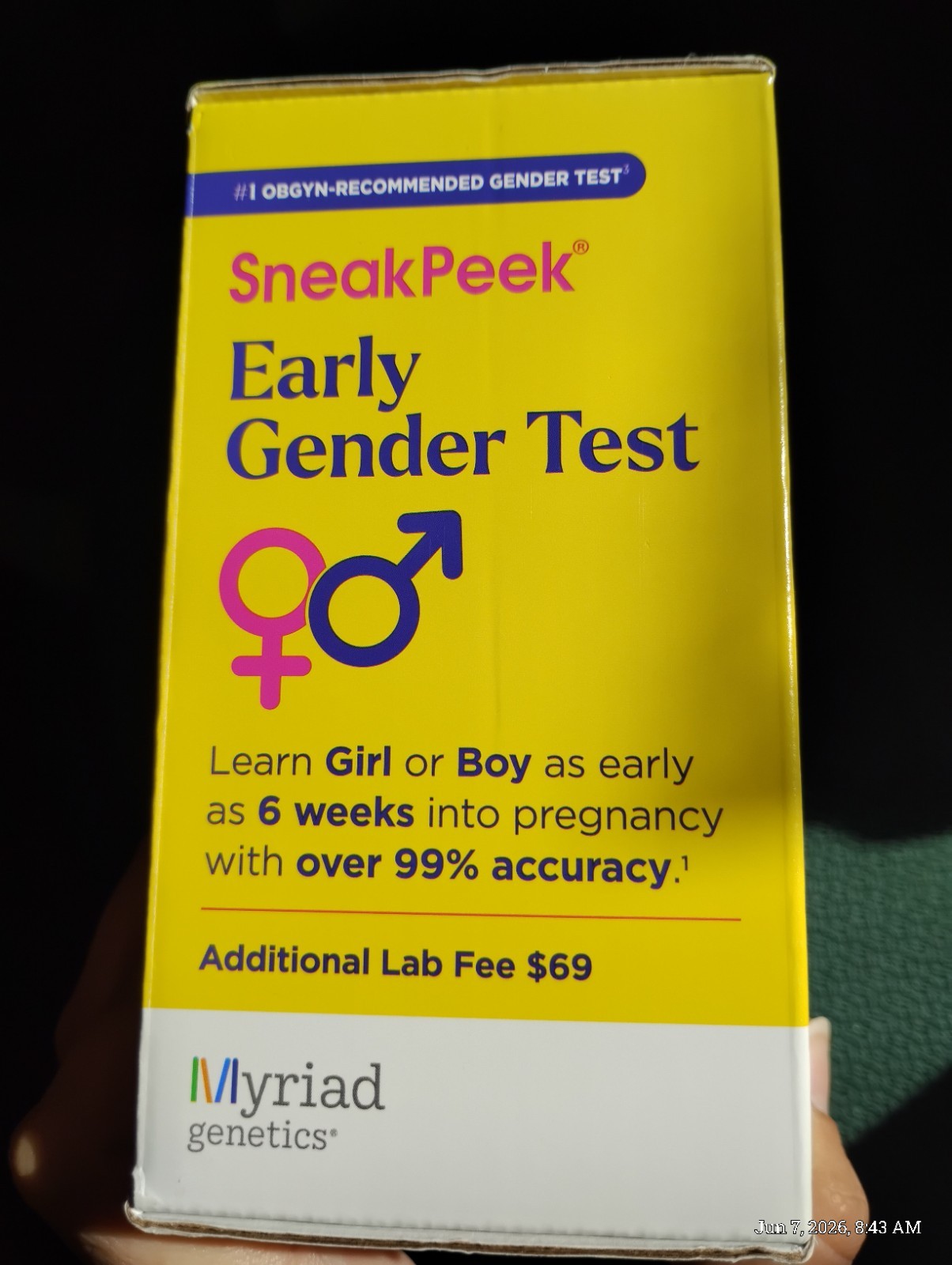 SneakPeek Early Gender Test Home DNA Test Kit, Over 99% Accuracy