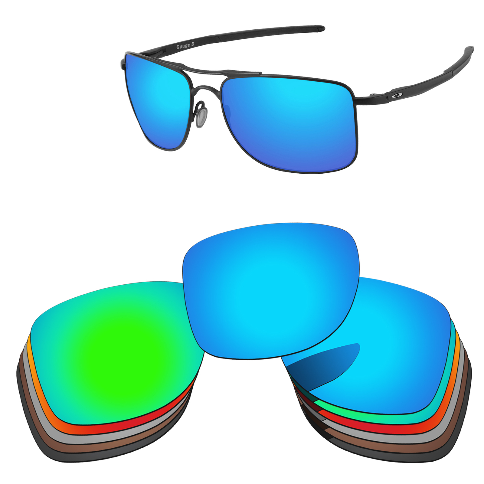 Polarized Replacement Lenses For-Oakley Gauge 8 L OO4124-62- Multi-Opt