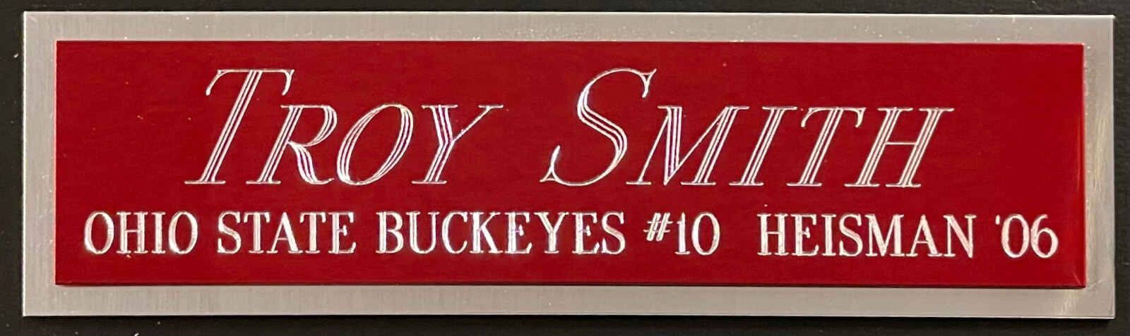 TROY SMITH OHIO STATE OSU NAMEPLATE FO AUTOGRAPHED SIGNED Football-HELMET-PHOTO