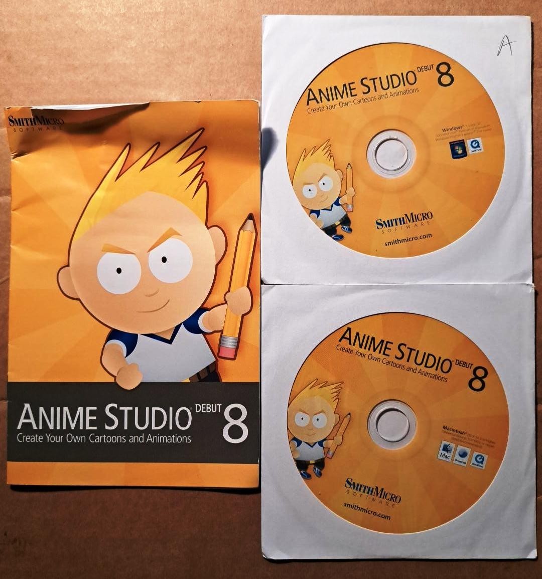 Smith Micro Anime Studio 8 Debut Full Version w/ License for Windows & Mac