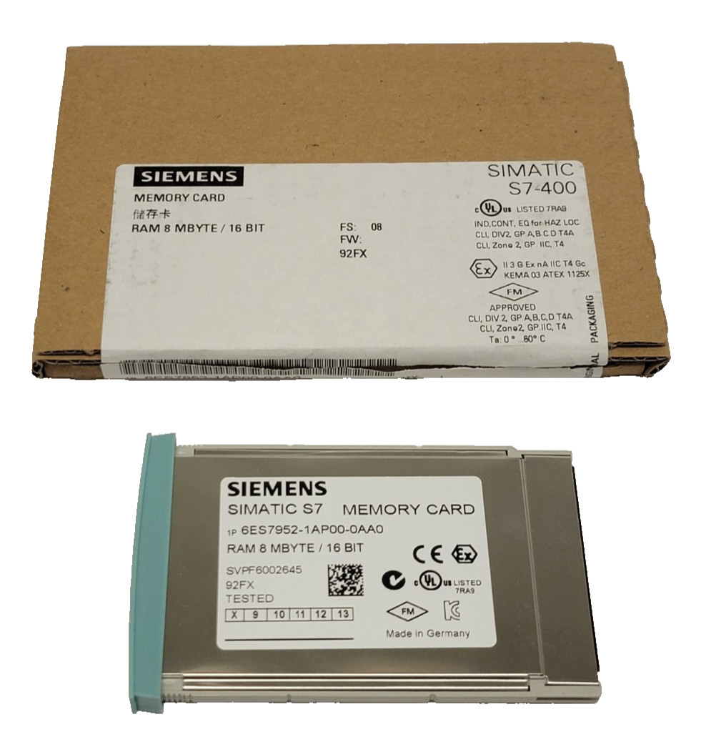 New Siemens 6ES7952-1AP00-0AA0 SIMATIC S7, RAM Memory Card for S7-400