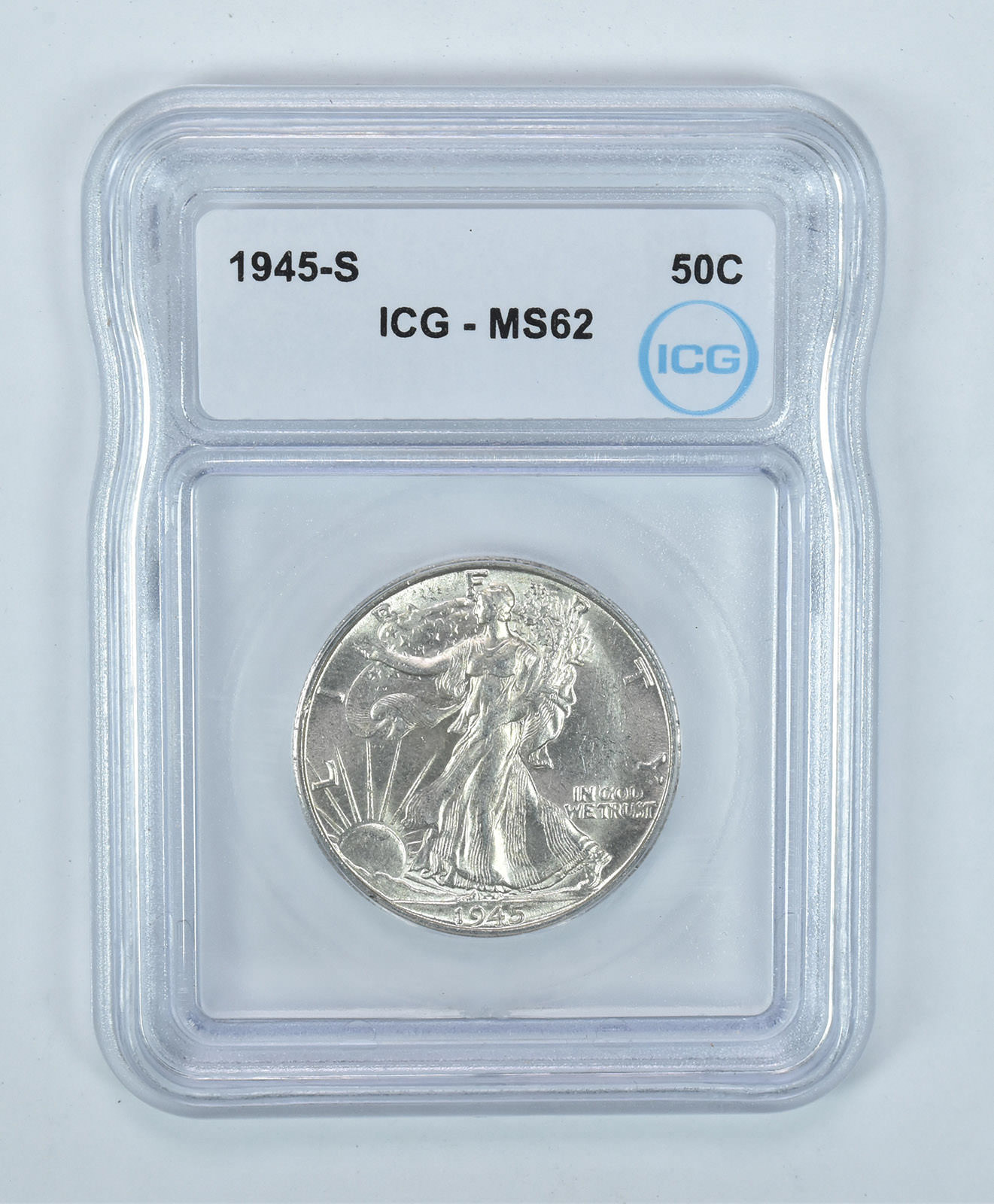 1945-S Walking Liberty Half Dollar MS62 ICG