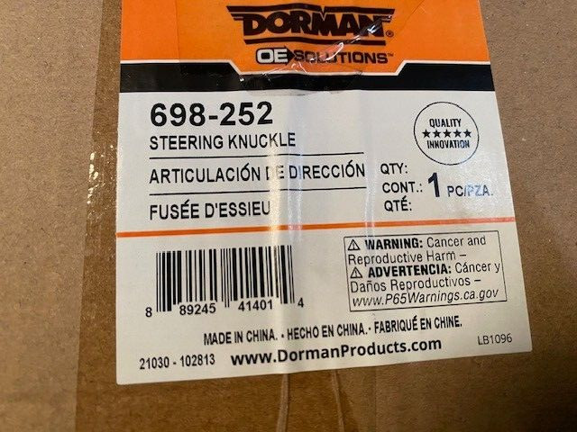 Steering Knuckle Dorman 698-252 fits 07-08 Hyundai Entourage (NEW)