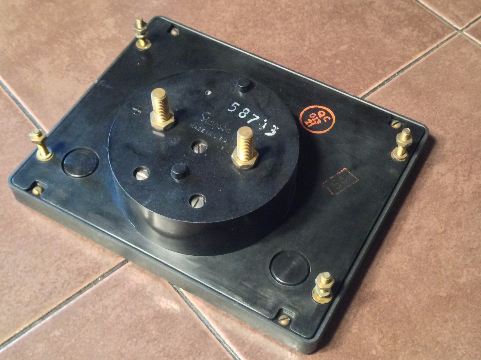 Simpson 0-25 DC Amperes Ammeter 5.75" x 3.5"