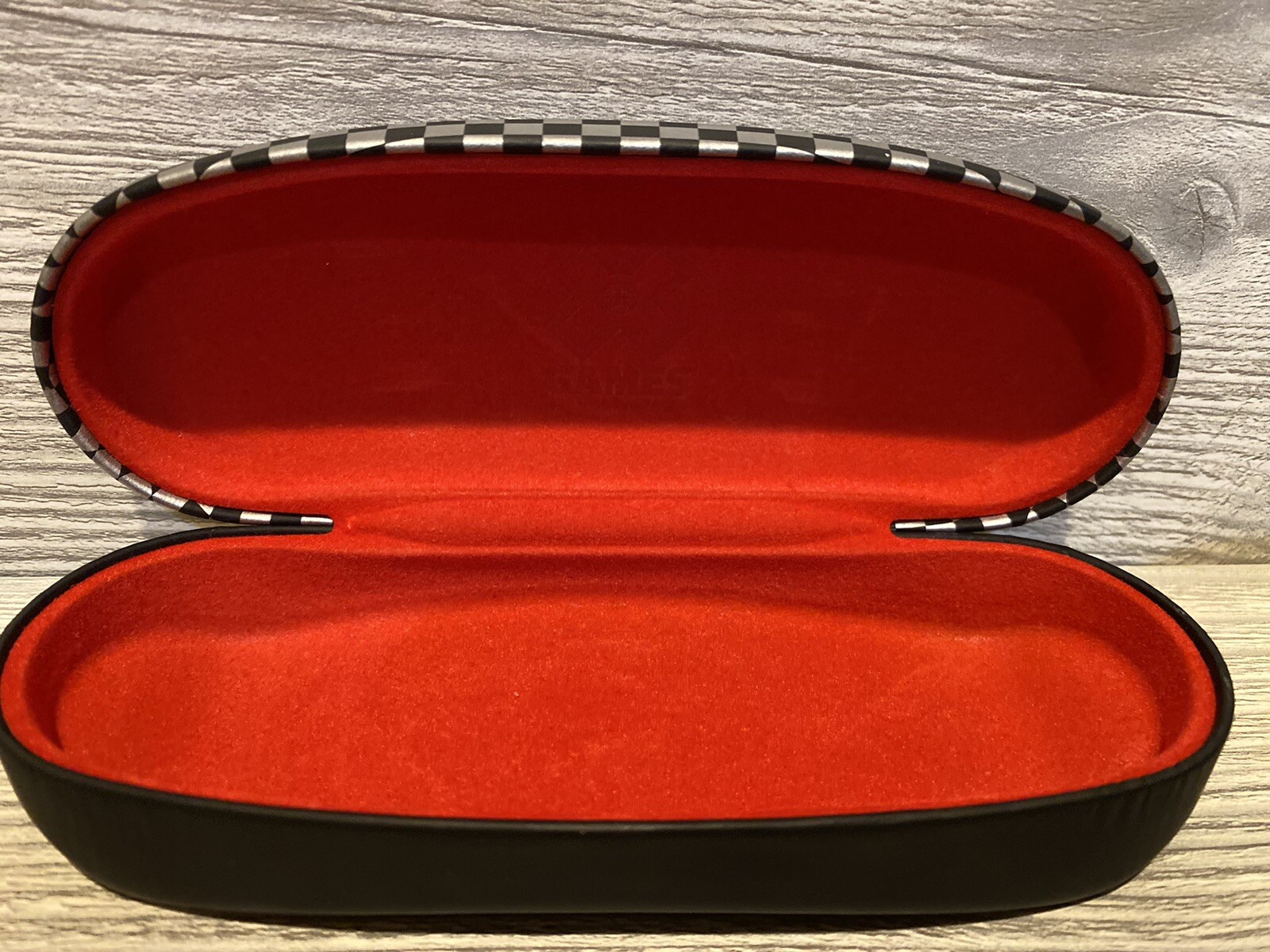 X Games Eye Glass Sunglasses Hard Case Logo Red Felt Lining Case Only EUC
