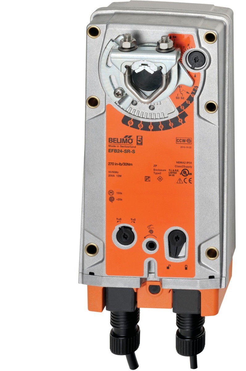 Belimo EFB24-SR-S :  270 in-lb [30 Nm], Spring return, AC/DC 24 V, modulating