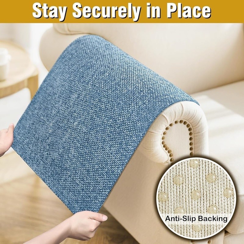 Waterproof Anti-Slip Sofa Arm Covers Couch Protector Pet Friendly Durable Fabric