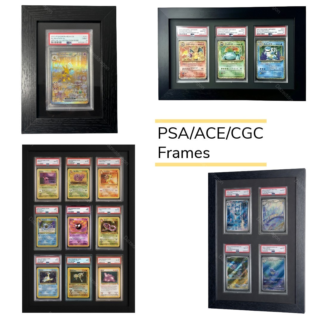 Trading Card Wall Mountable Display Frame For Pokemon PSA/ACE/CGC Graded Slabs