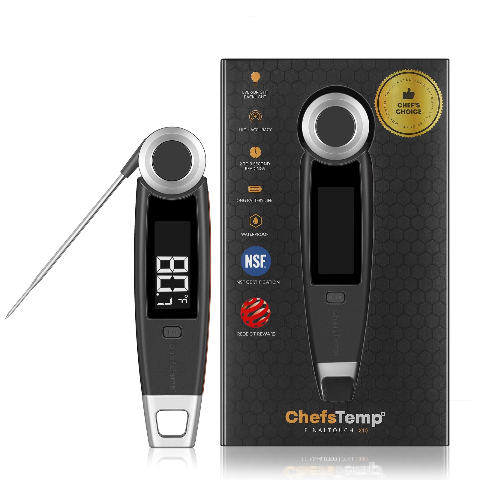 Finaltouch X10 Instant Read Digital Meat Thermometer Nsf Certified Waterproof Pr