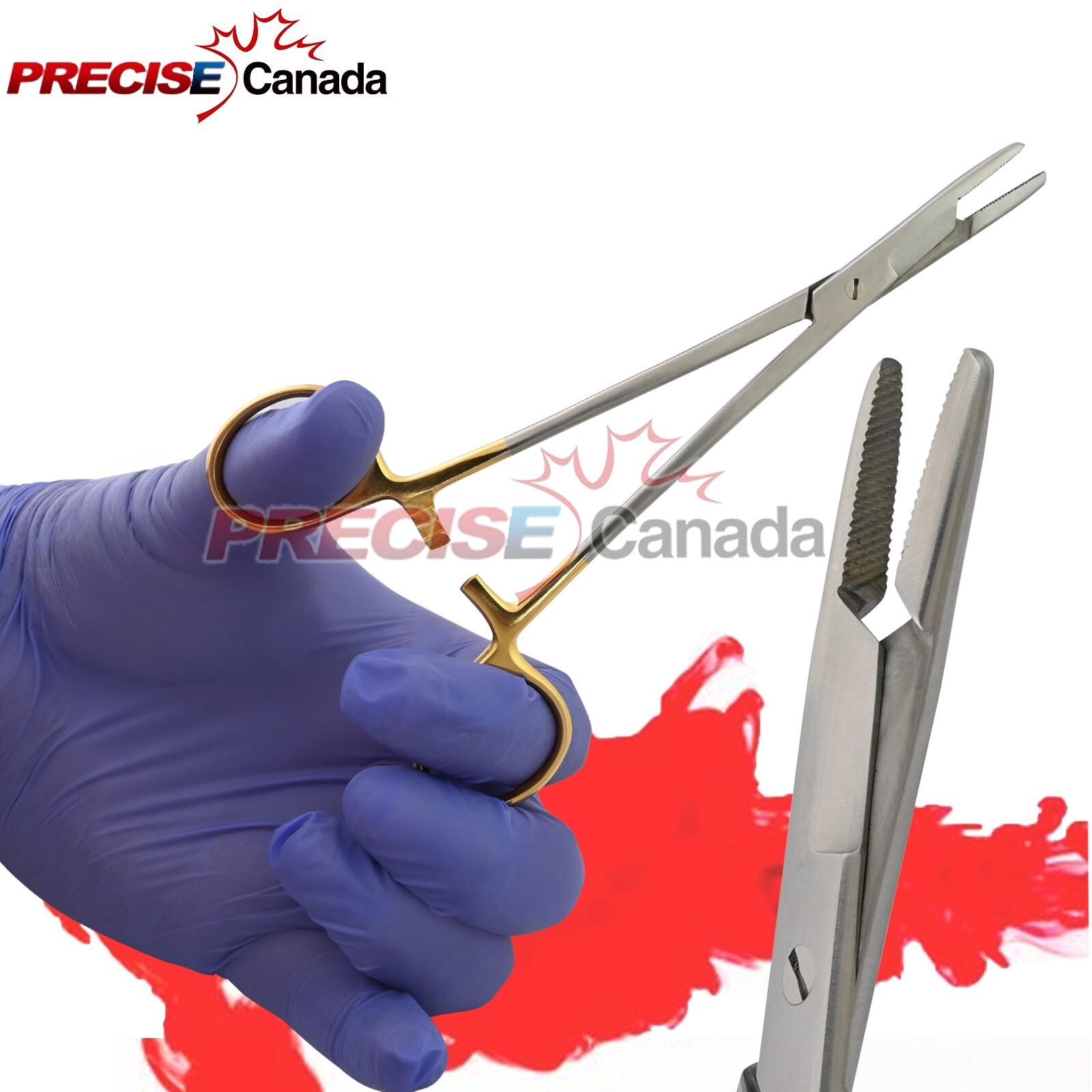 German Grade Olsen Hegar Needle Holder 6.5" Serrated Surgical Dental Gold Handle