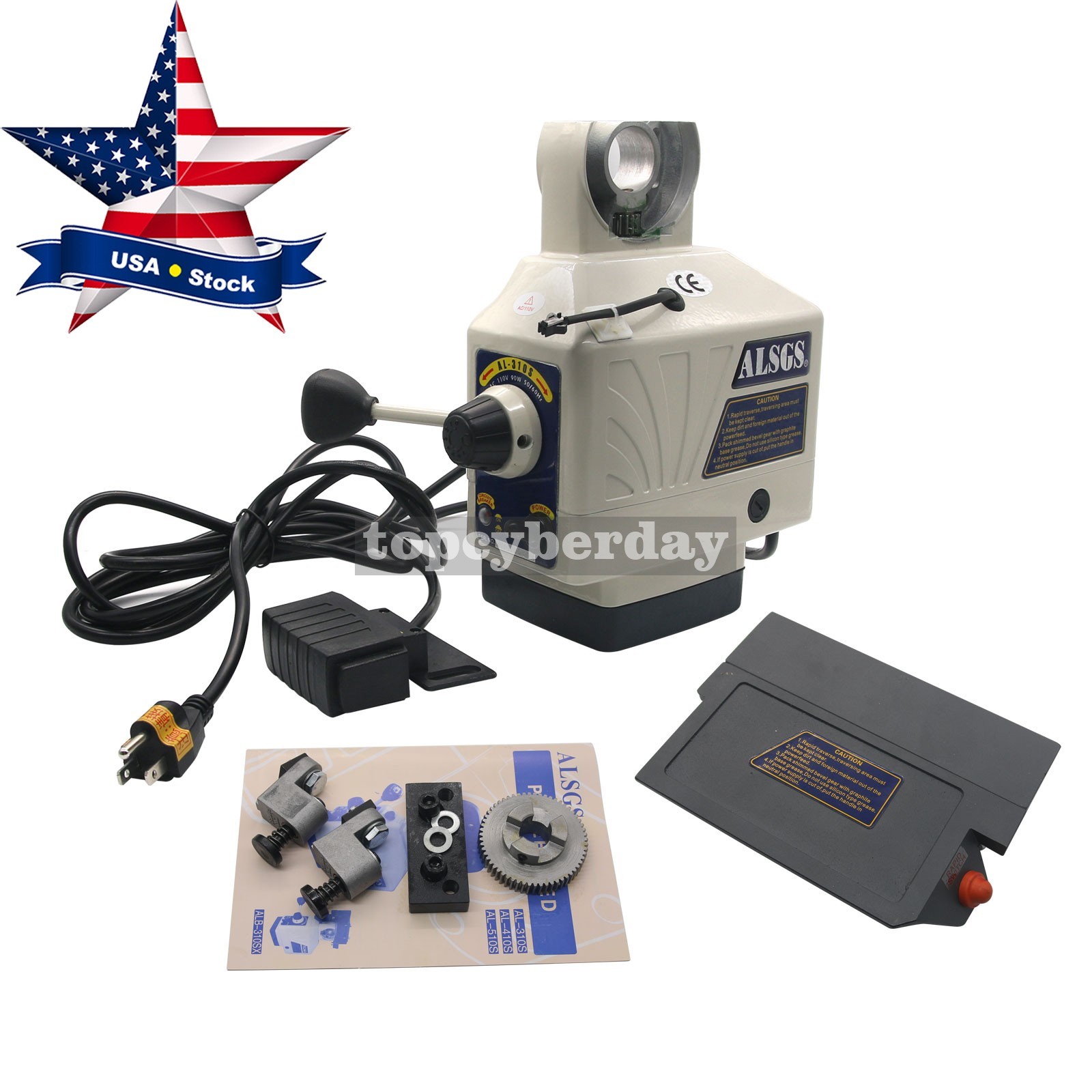 X-Axis Electronic Power Feed Milling Drill Machine 200RPM 450in-lb 110V US Stock