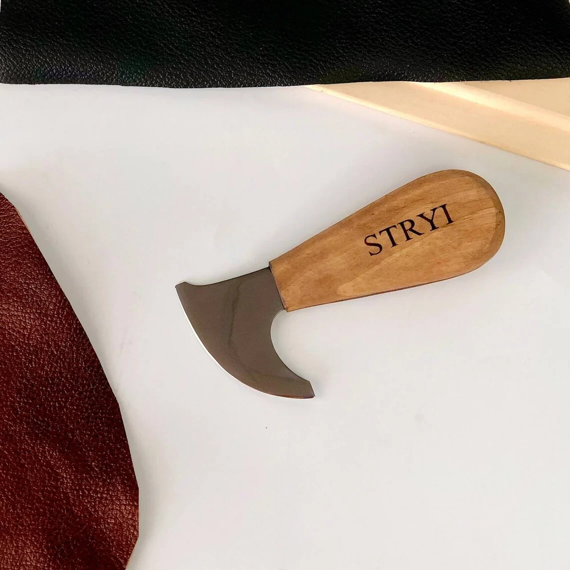 Skiving knife for leather, Handmade knife, Leather knife, Leather cutting tools