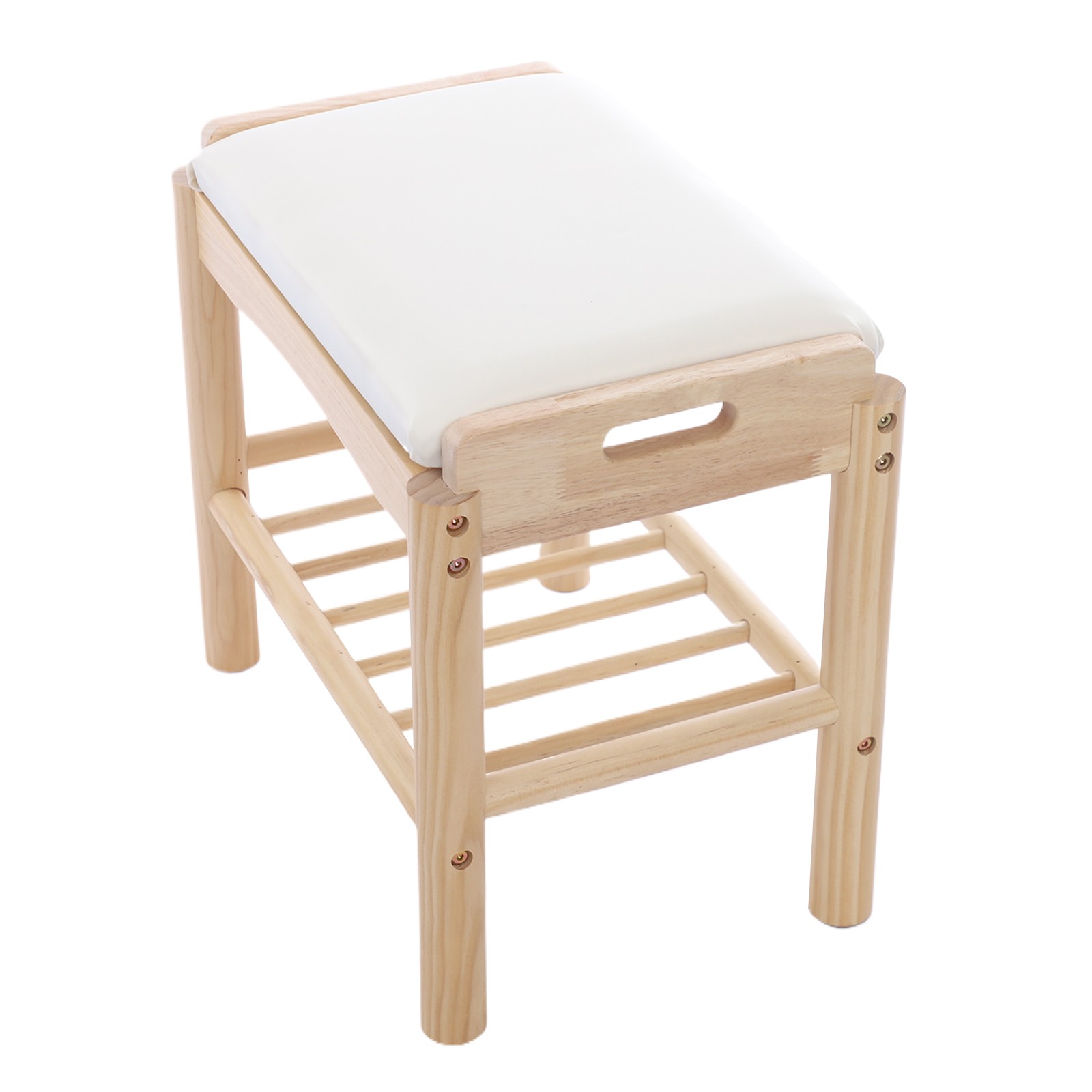 Shoe Bench W/Cushion Max 220 lbs Shoe Storage Bench for Entryway 45*30*40cm