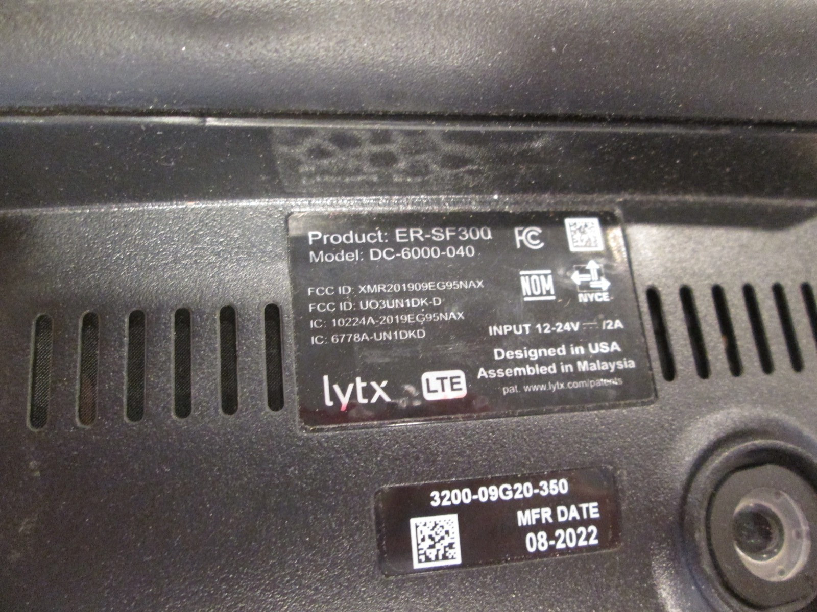 LYTX ER-SF300 DC-6000-040 DriveCam Event Recorder