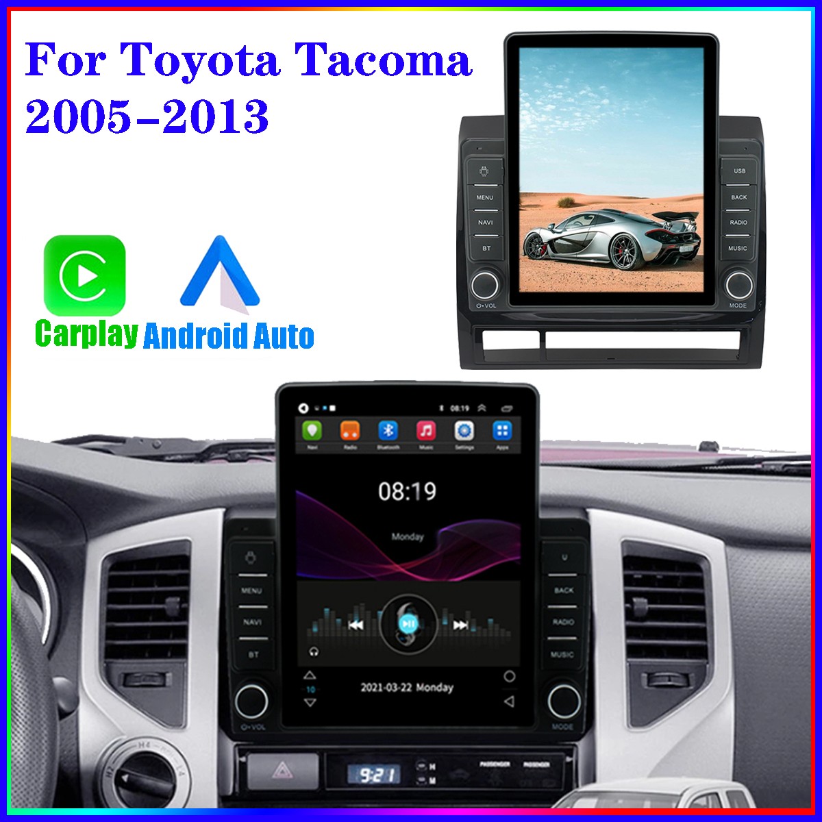 9.5" Android 11 Car Stereo Radio Navi w/ Carplay GPS For 2005-2013 Toyota Tacoma