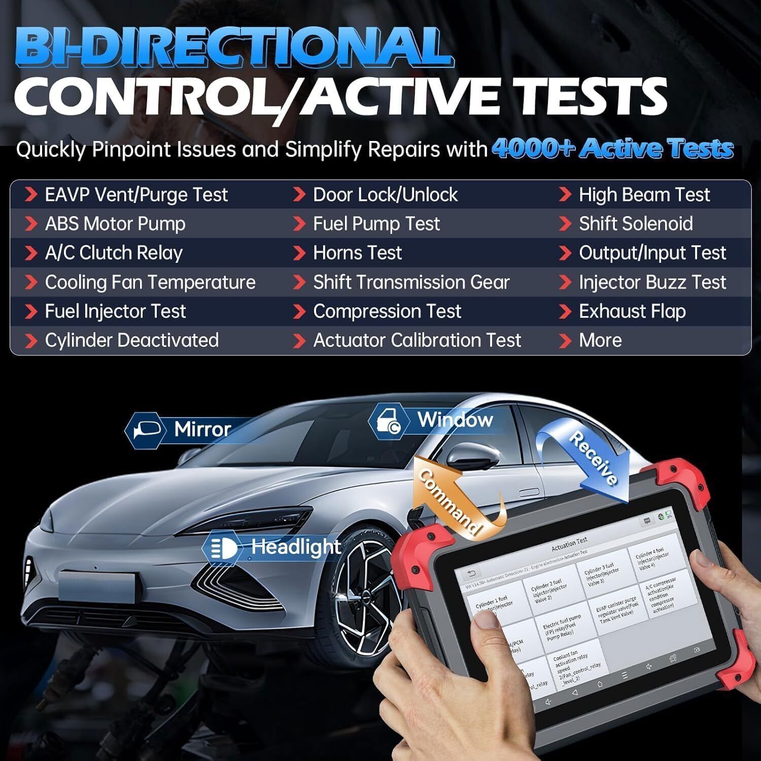 USED XTOOL D7 V2.0 Bidirectional Full System OBD2 Car Diagnostic Scanner Tool