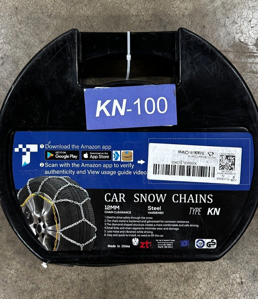 Car Snow Chains 12mm Steel Universal Adjustable Traction Tire Chains KN120